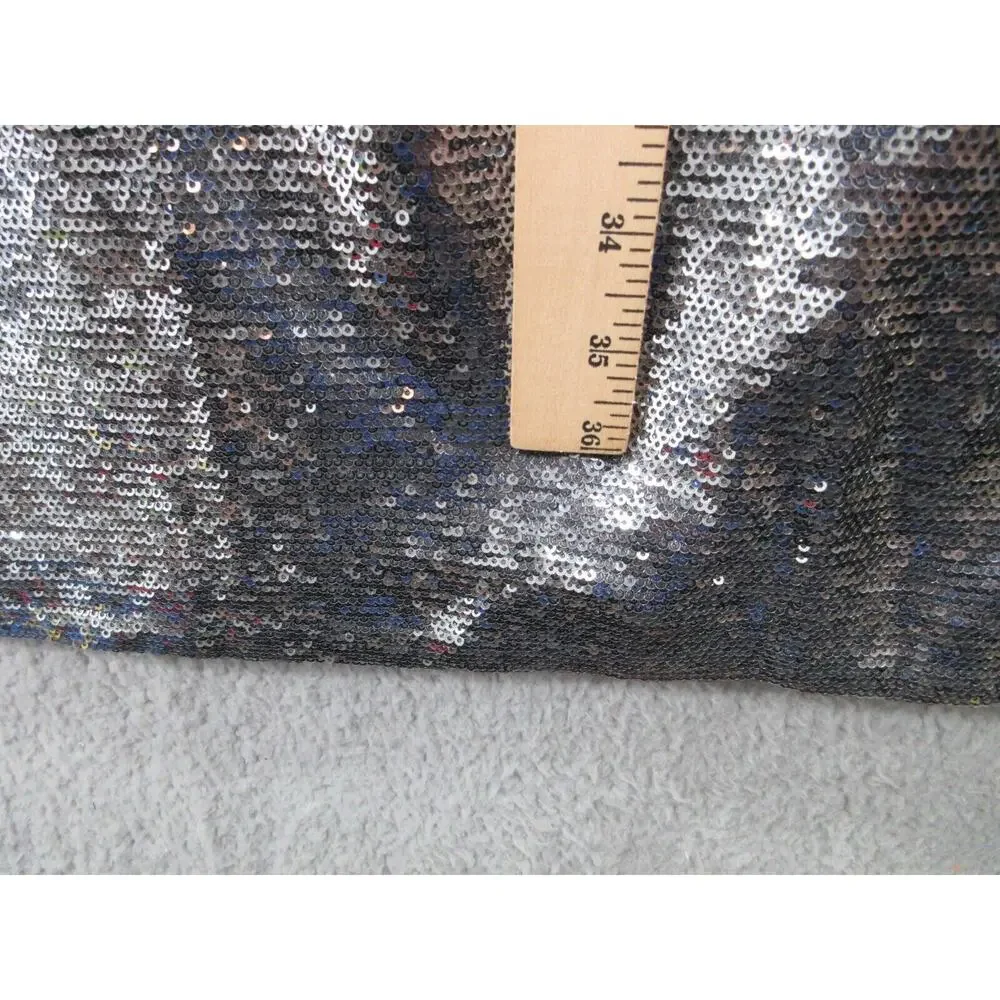 NWT Ralph Lauren Women Sz 12 Silver Sequined Party Cocktail Dress Round Neck - Picture 11 of 16